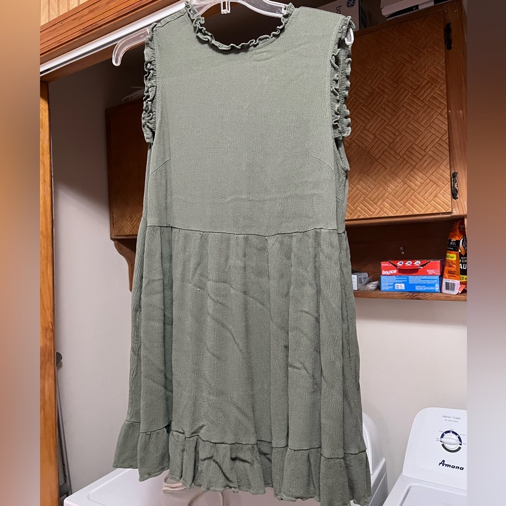 Olive green dress size large knee length